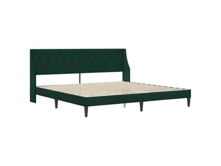 SKTQYQO Samtbett dunkelgrün 180 x 200 cm Gepolsterter Boden, Lattenrahmen inklusive, gedrehte Beine, robustes Sperrholz