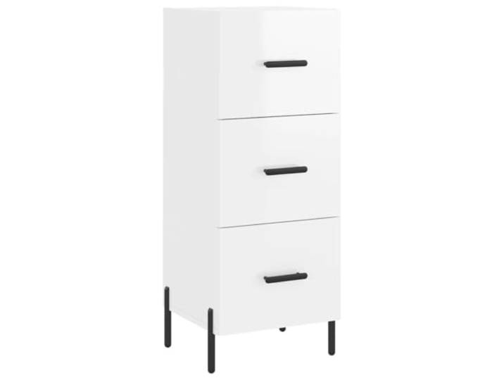 Kaorsrow Sideboard Hochglanz-Weiß 34,5x34x90 cm 3 Schubladen Kompakter Kommodenschrank für Schlafzimmer und Flur. Bietet 3 Schubladen sowie stabile Metallbeine für modernes Wohnen.