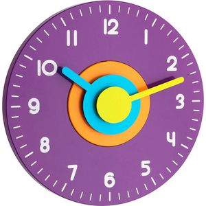 TFA Wanduhr 60.3015.11 Design, Kunststoff, analog, Quarzuhr, Ø 23 cm, lila, lautlos
