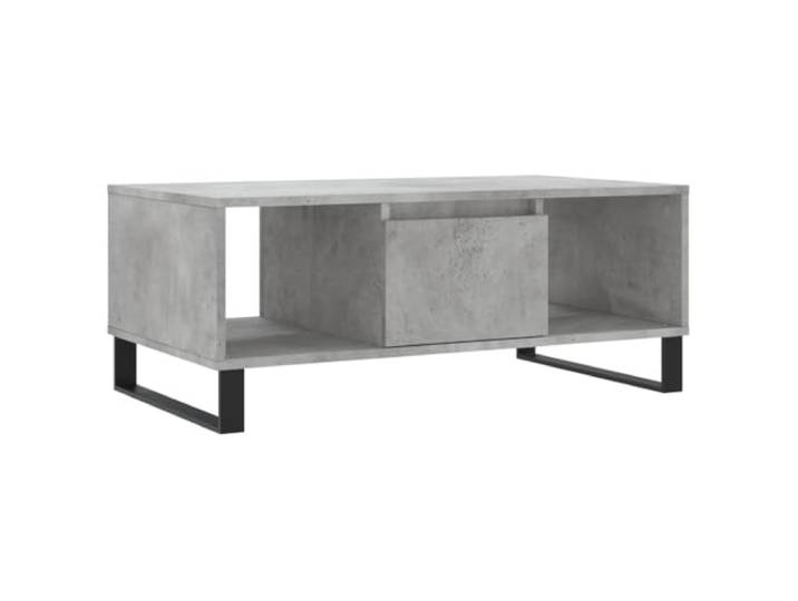 GHVBNMF Couchtisch Betongrau 90x50x36,5 cm Sofatisch mit Schublade Stilvoller Beistelltisch für Wohnzimmer und Lounge mit Schublade und 2 Fächern für Getränke, Bücher und Dekoration.