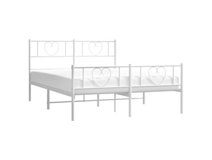 KTHLBRH Bettgestell aus Metall, weiß, 160 x 200 cm, mit Kopfteil Pulverbeschichteter Stahl, Latten inklusive, Platz unter Bett 30 cm, einfache Montage