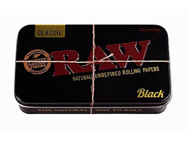 RAW Black Metal Tin Box, kleine metalen opbergdoos 5 dozen