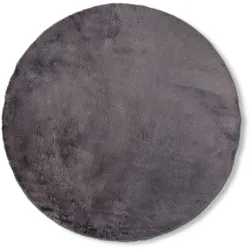Fellteppich Imitat Cuddly Fur Ø 80 cm Polyester Grau
