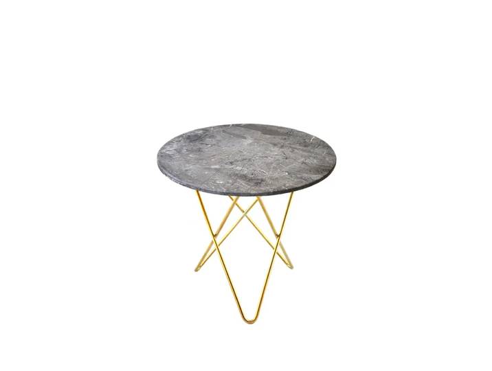 OX Denmarq Table basse Mini O Marbre gris, support en laiton