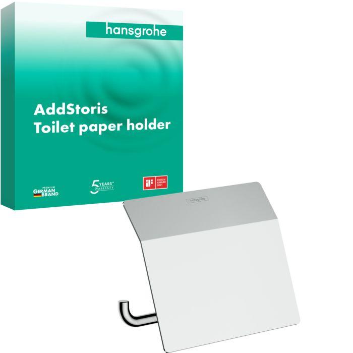hansgrohe AddStoris Papierrollenhalter 41753000 mit Deckel, Wandmontage, Metall, chrom