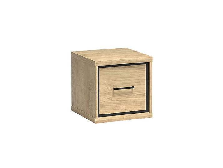 Lomadox Nachttisch MEGARA-161, Nachtschrank Schlafzimmer Schrank modern in braun mit Eiche Hickory