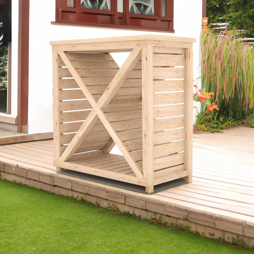 Shire GB Woodlowe Log Store Brown 919cm H X 91.4cm W X 15.75cm D