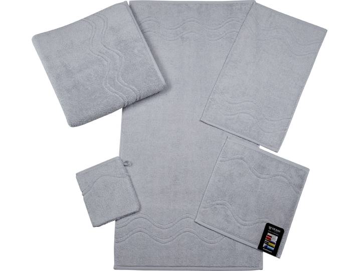 Seiftuch ROSS Cashmere feeling , grau (chromfarben), B:30cm L:30cm, Frottier, Baumwolle, Handtücher, Seiftuch, mit Wellen-Bordüre