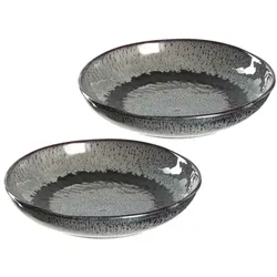 Leonardo MATERA Keramikteller 20,7 cm tief anthrazit 2er Set