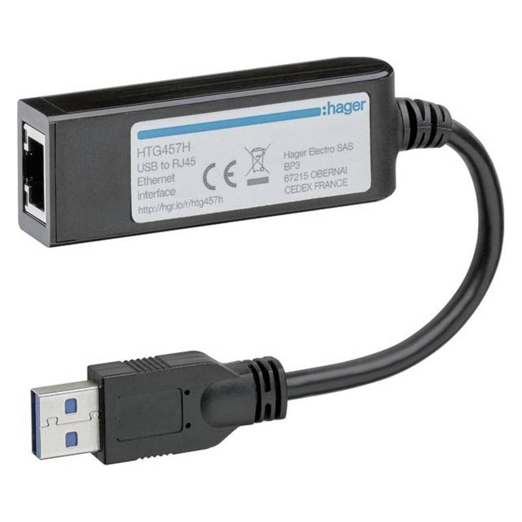 Hager Schnittstellenadapter HTG457H (USB, RJ45 (1x)) (HTG457H)