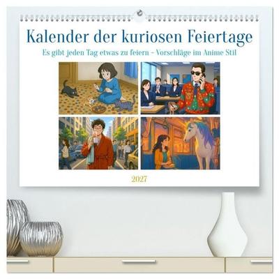 Kalender der kuriosen Feiertage (hochwertiger Premium Wandkalender 2027 DIN A2 quer), Kunstdruck in Hochglanz