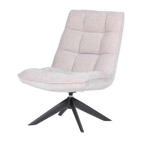 WOOOD Jouke Draaifauteuil met Chenille Structuur - Roestbruin - B: 97 cm, D: 70 cm, H: 85 cm
