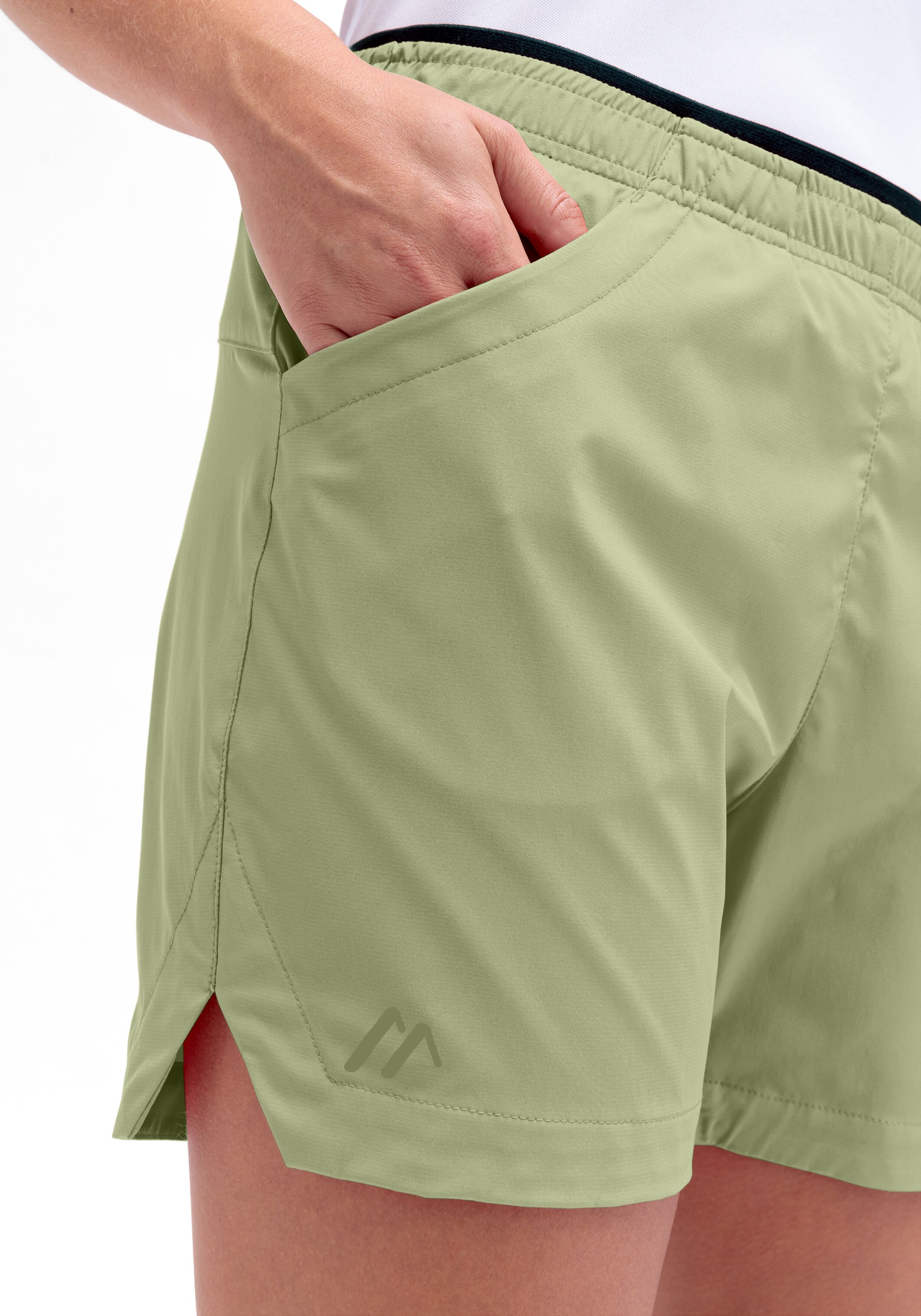 Outdoorhose MAIER SPORTS "Fort Shorts W", Damen, Gr. 36, Normalgrössen, apfelgrün, 100% Polyester, Hosen Outdoorhose, kurze Hose Damen, luftige Wanderhose, leichte Outdoorhose, Reg Fit apfelgrün 36, Normalgrössen