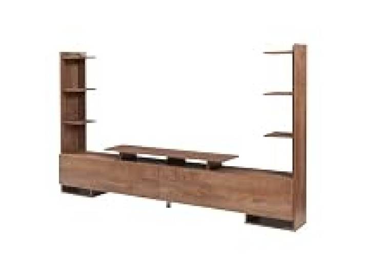 Helloshop26 Meuble TV Support télévision Salon étagère 233 x 31 x 140,5 cm avec étagères latérales Marron 03_0010088