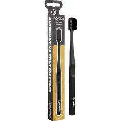 Öko Zahnbürste Premium 6500 Borsten Black Nordics 1 ST