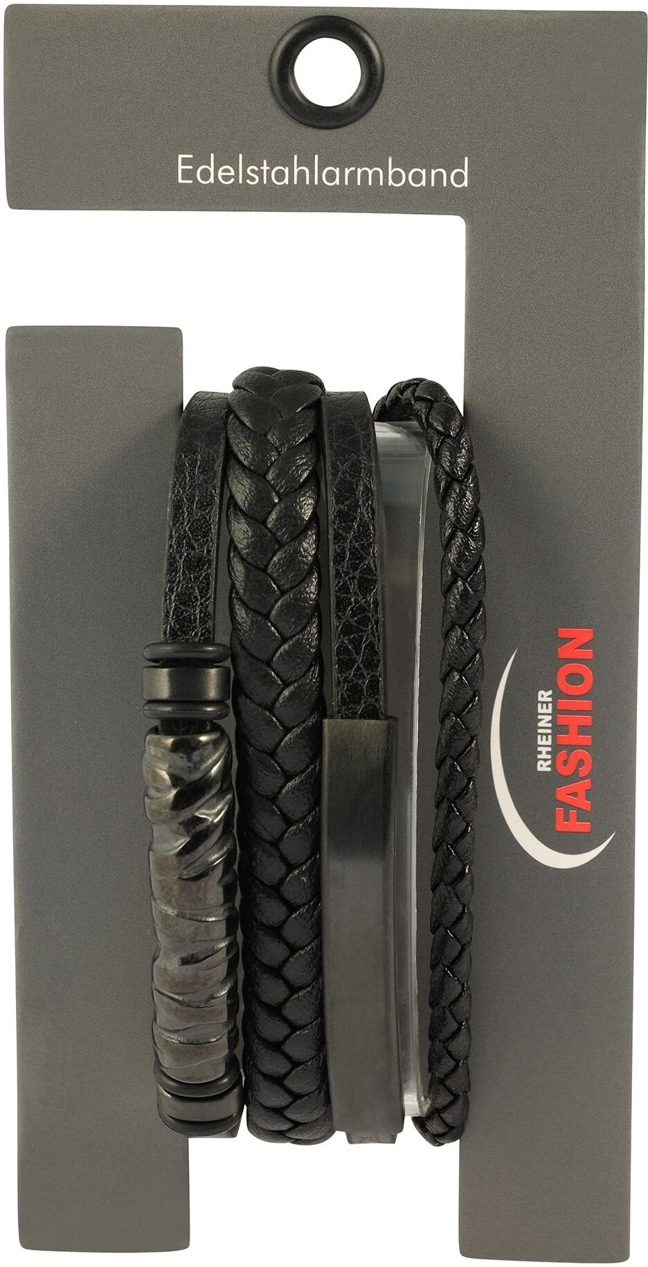 Lederarmband ADELIA´S "Herren Armband ¿ Lederarmband aus Leder 21 cm" Gr. 21, schwarz, Armbänder, Herren, Blacklist, Lederarmband