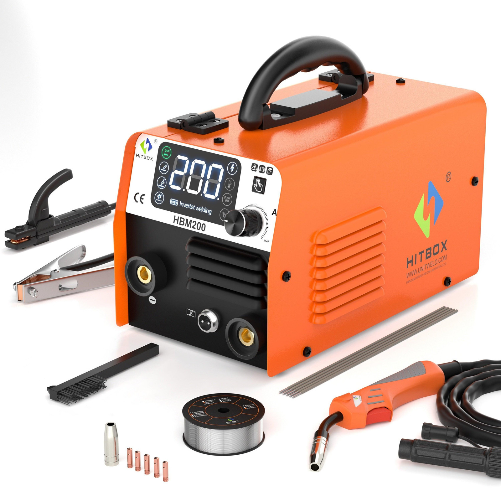 Selius 3-in-1 Inverter Lasapparaat – 200 Ampère – Gasloos MIG, TIG en ARC – Draagbaar