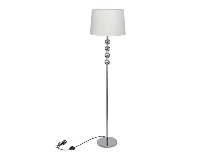 vidaXL Lampe de Sol à Long Pied 5 Boules de Décoration Blanc Lampe de Chevet