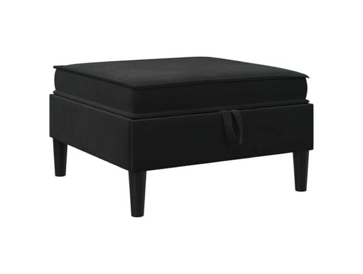 GHVBNMF Sofa-Hocker mit Stauraum 70x70x40cm Samt Polsterhocker Schwarz Kompakte Sitzgelegenheit mit Fach fürs Wohnzimmer, weichem Schaumstoffkissen und stabilem Unterbau.
