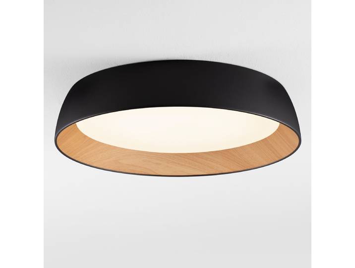 Plafonnier Sigi Ø 60cm Noir/Noir Aluminium LED non-remplaçables Module LED