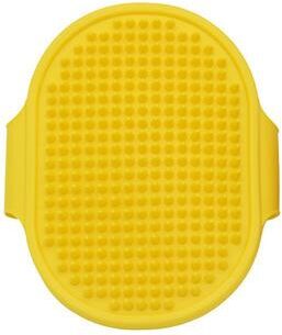 Happy Pet Pantry Paw Spa Soft Silicone Pet Grooming Glove & Dog Bath Brush For Gentle Fur Removal And Massage yellow