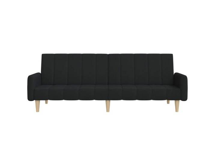 Promotion janvier  Canapé-lit Convertible - CLARENCE - à 2 places - noir tissu 220x84.5x69 cm CC237