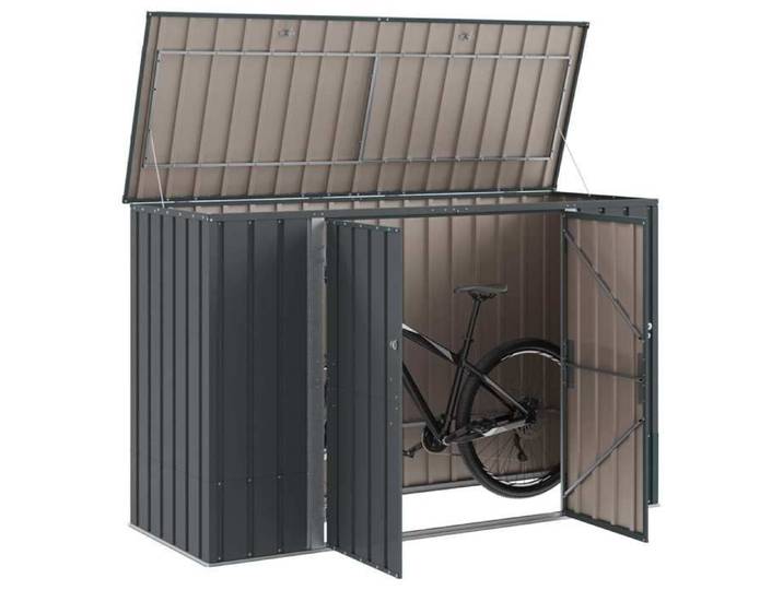 PROMOTION Boîte de Rangement de Jardin Noir 214x82x132 cm Acier 943846