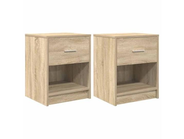 KGFHERENB 2er Set Nachttische mit Schublade Sonoma-Eiche 40x34x50 cm Kompakte Nachtkommoden fürs Schlafzimmer bieten viel Stauraum, robuste Holzwerkstoff-Qualität und zeitloses Design.