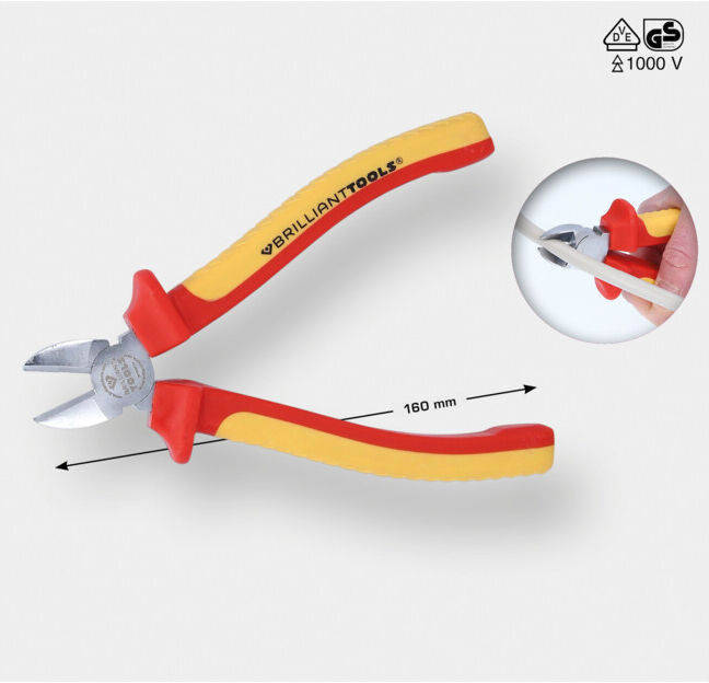 Brilliant Tools Coupe-câbles diagonal VDE, 160 mm (BT068013)