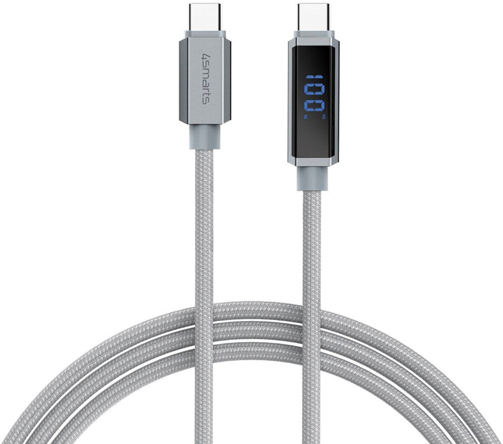 4smarts - DigitCord USB-C Kabel 100W - 1.5m - Grå