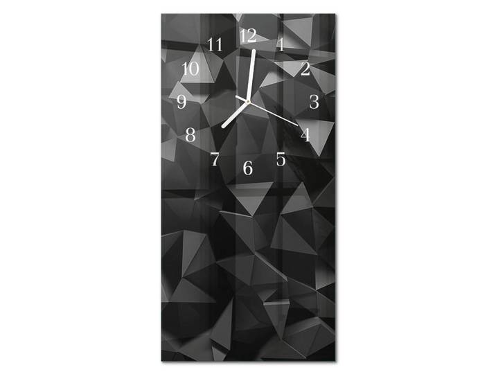 Tulup Wanduhr 30x60 cm - Blumenkunst, Schwarz, Glas, Rechteckig, 30x60x0.4 cm, Dekoration, Uhren, Wanduhren