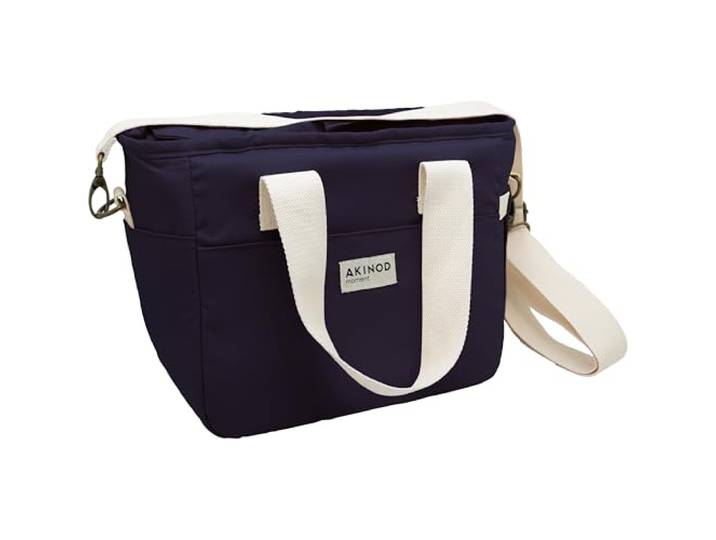 akinod - Lunch Bag 08:17 - Sac Isotherme\, Contenance 7L - Sac Lunch Portable en Bandoulière pour Voyage\, Pique-Nique\, Randonnée\, Déjeuner - Aliments au Frais Pendant 6H - Bleu Navy