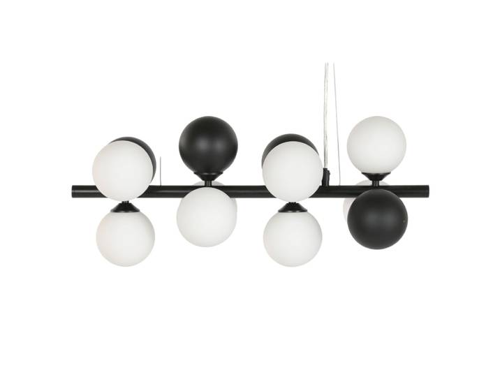 Plafonnier boules en acier et verre noir 60x20x96 cm