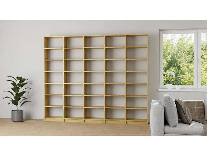 Bibliothek planen Eiche Natur geölt