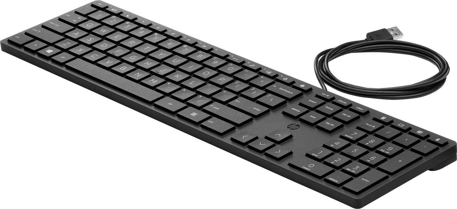 HP Desktop 320K Kabeltoetsenbord, Volledige grootte, USB, Zwart