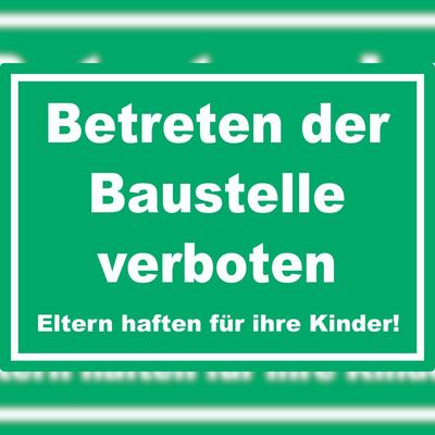 HB-Druck Betreten der Baustelle Aufkleber grün-weiß A9 (37x52mm)