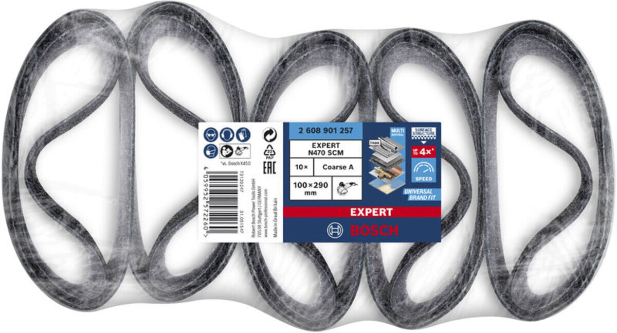 Bosch EXPERT N470 Schleifhüls für Satinierer 100 x 290mm 90mm grob 10-tlg. für Satinierer (2608901257)