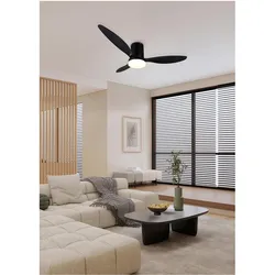 RL live your light LED-Deckenventilator mit Beleuchtung, 6 Geschwindigkeiten, Fernbedienung, Dimmer, Timer, Nachtlicht, Ventilator, Schwarz