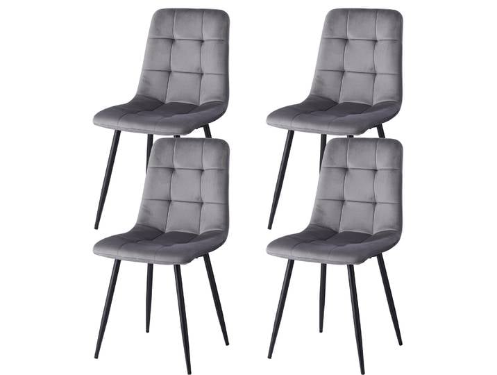 EGOONM Lot de 2/4/6 chaises de salle à manger, chaises rembourrées, chaise design avec dossier, siège en velours, structure en métal pour cuisine et salon