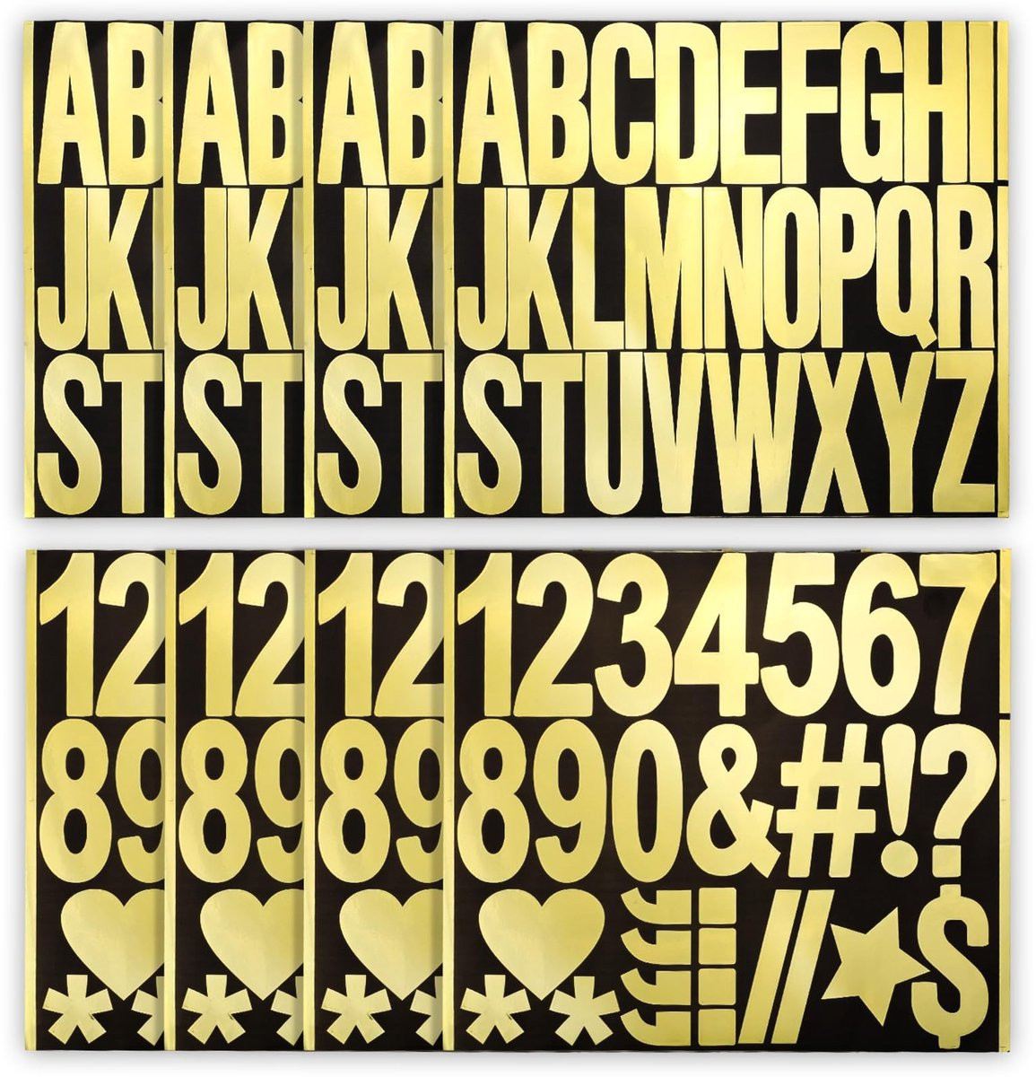 Dailygoody Zelfklevende Hoofdletter Stickers - Gouden Letter en Cijfer Stickers - Waterdicht - Geschikt voor Glas en Plakboeken