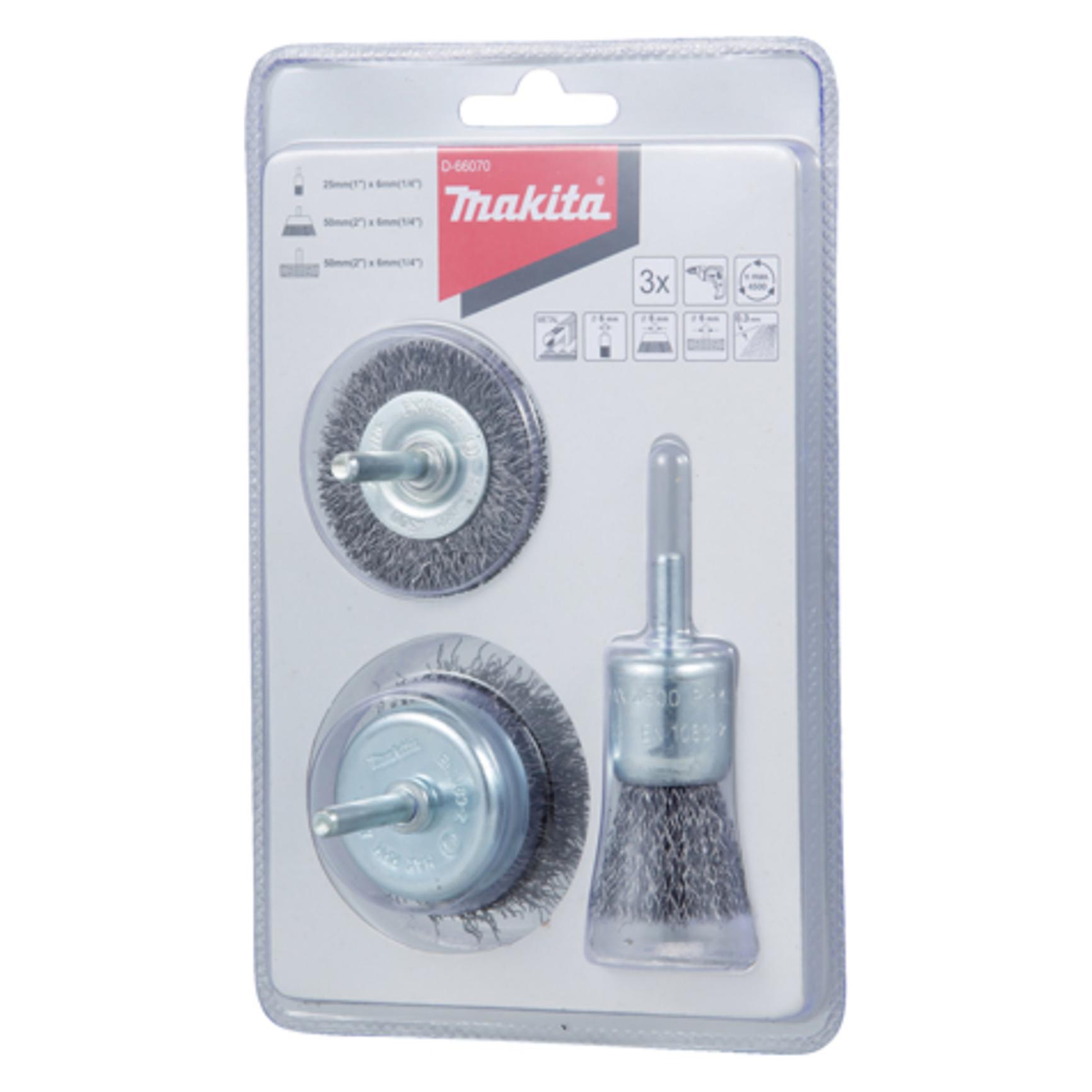 Makita Rundbürsten-Set 3tlg. Stahl (D-66070)