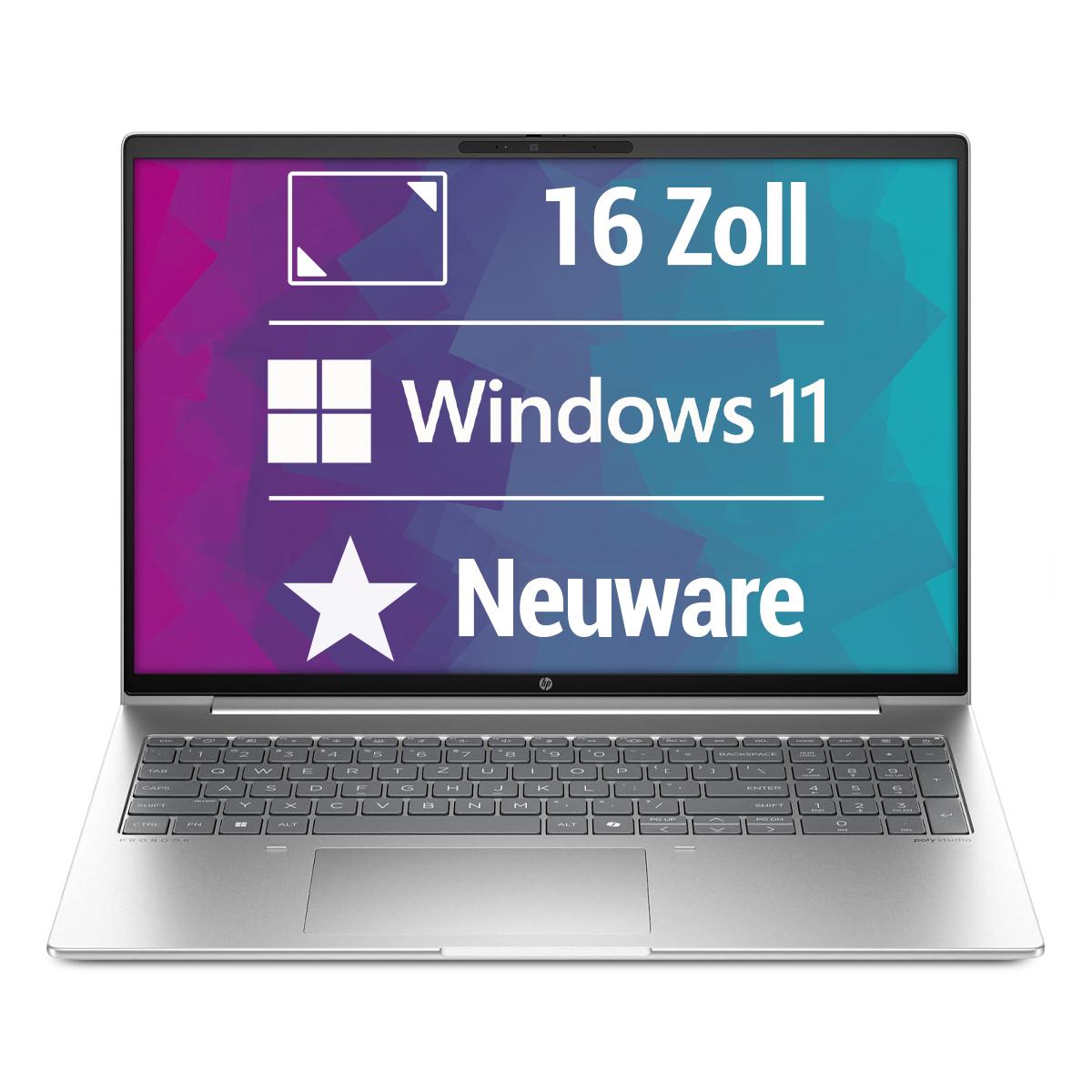 HP ProBook 4 G1ah - 16 Zoll Laptop - AMD Ryzen Ryzen 3-210 - 16GB RAM - 512GB SSD - Windows 11 Pro - NEU