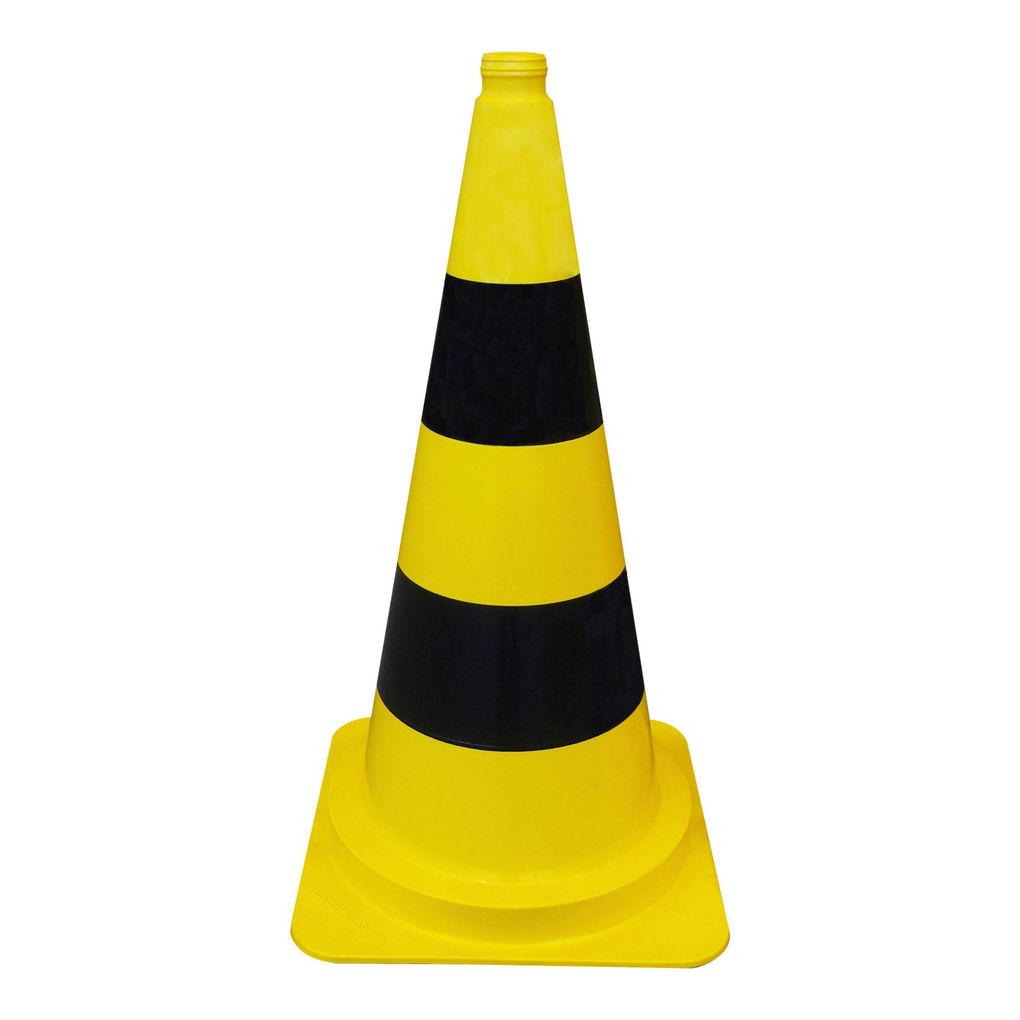 Schake Leitkegel tagesleuchtend, gelb / schwarz, Höhe: 750 mm (3L750G)