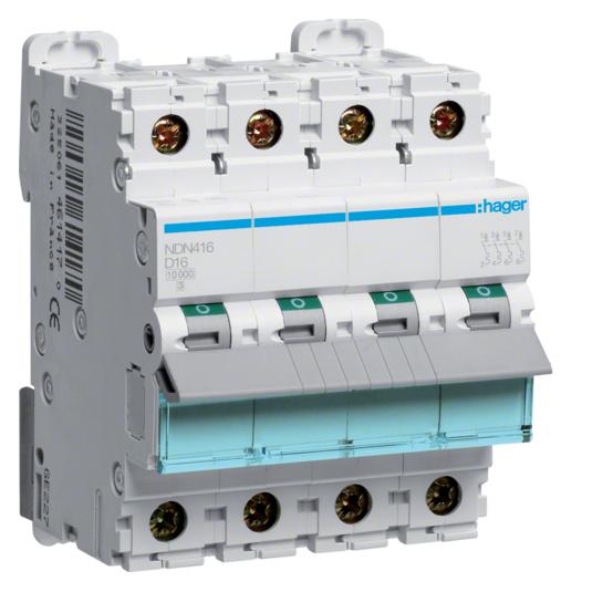 Hager HAG NDN416 LS-Schalter 4P 10kA D-16A 4M (NDN416)