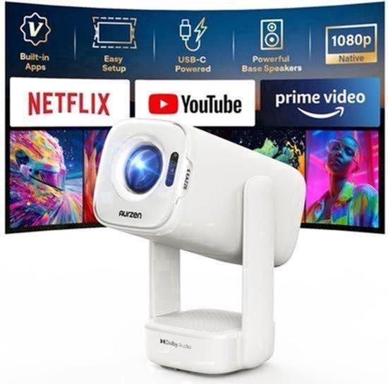 Tragbarer Beamer, verschiedene Modelle - native Auflösung 1080P - LCD-Bildschirm - Weiß - für Heimkino und Gaming
