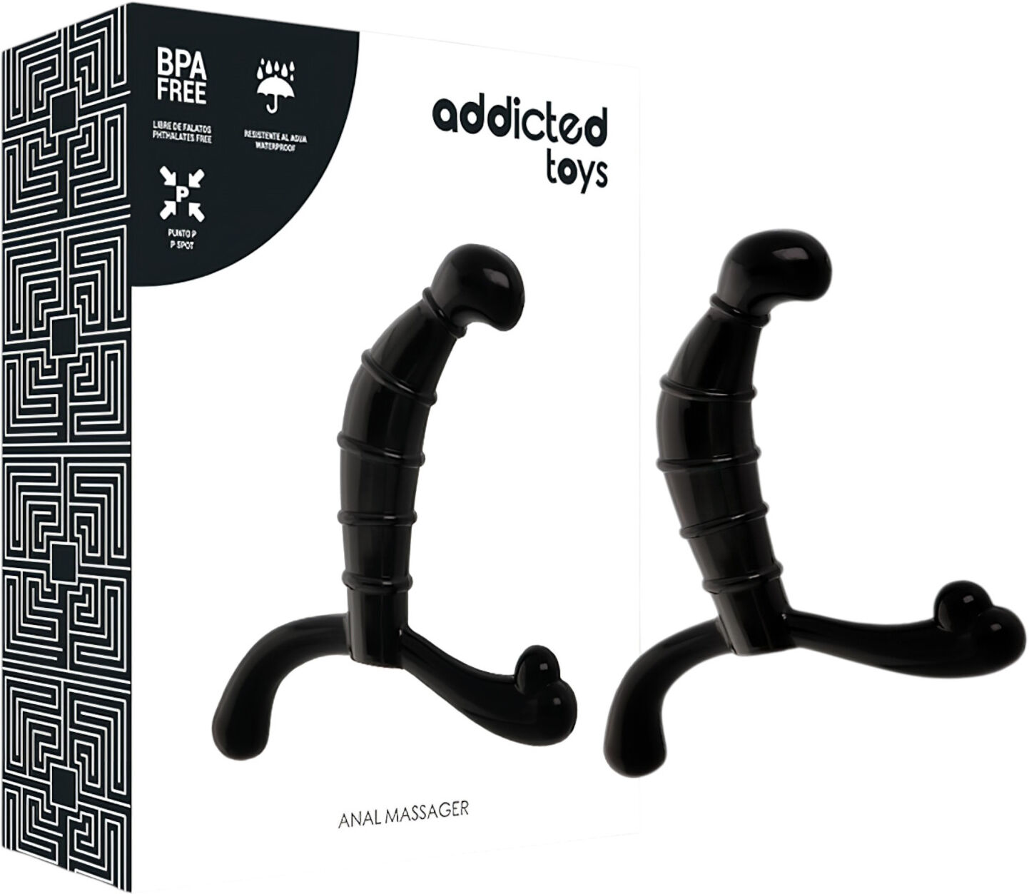 Addicted Toys - Prostate and Perineum Massager (Black) - 11.3 cm
