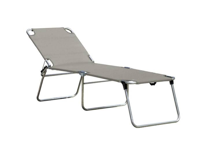 Fiam Dreibeinliege, Taupe, Alufarben, Metall, 58x42x190 cm, wetterfest, UV-beständig, Gartenmöbel, Gartenliegen, Sonnenliegen