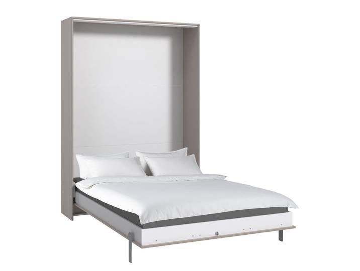 Lit pliant - vertical 140 x 200cm Panneau aggloméré plaxé Beige/Gris/Gris Sahara