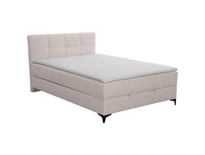 Livetastic Polsterbett, Beige, Metall, Höhe ca. 22 cm, 140x200 cm, gepolstertes Kopfteil, Schlafzimmer, Betten, Polsterbetten