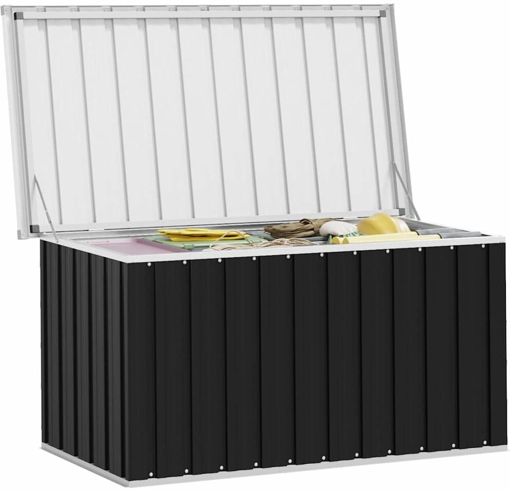 vidaXL Boîte de rangement de jardin Anthracite 129x67x65 cm